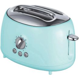 Brentwood Appliances TS-270BL Cool-Touch 2-Slice Retro Toaster with Extra-Wide Slots (Blue)