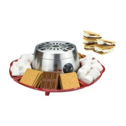 Brentwood Appliances TS-603 Indoor Electric Stainless Steel S'mores Maker with 4 Trays and 4 Roasting Forks