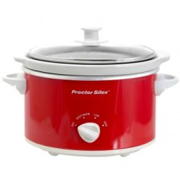 Proctor Silex Portable Oval Slow Cooker, 1.5-Quart- Red
