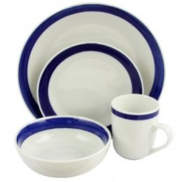 Gibson Basic Living III 16 Piece Stoneware Dinnerware Set in Blue