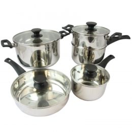 Oster Sabato 9 Piece Stainless Steel Cookware Set with Lids
