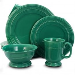 Gibson Barberware 16 Piece Stoneware Dinnerware Set in Green