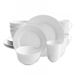 Gibson Home Paton 16 Piece Ceramic Dinnerware Set in White