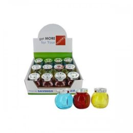 Colored Glass Jars With Twist Lids Countertop Display