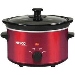 Nesco 1.5-Quart Oval Slow Cooker (Metallic Red)