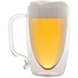 Starfrit 17-Ounce Double-Wall Glass Beer Mug