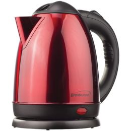 Brentwood 1.5-Liter Red Stainless Steel Electric Cordless Tea Kettle