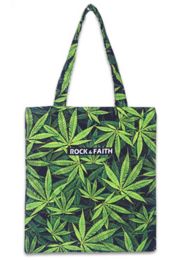 Canvas Women's Cotton Print Tote Shopping Beach Bag Handbags Hemp Leaf