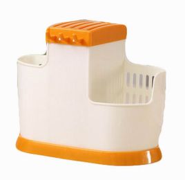 Creative Knife Rack/Holder/Storage Knife Blocks for Kitchen, White&Orange