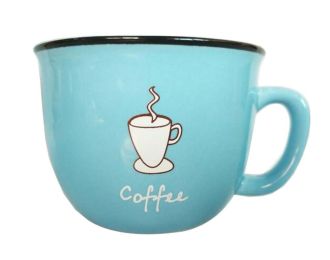 Creative Cute Cup Coffee Milk Tea Ceramic Mug Cup BLUE