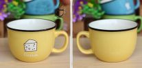 Creative Cute Cup Coffee Milk Tea Ceramic Mug Cup YELLOW