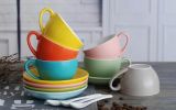 Colorful Demitasse Cup Coffee Cup Espresso Cup and Saucer #06