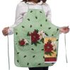 Christmas Flower Kitchen Apron Art Works Bib Aprons with Pocket and Hand Towel