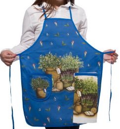 Pot Plant Kitchen Apron Art Works Bib Aprons with Pocket and Hand Towel