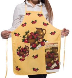 Fresh Fruit Kitchen Apron Art Works Bib Aprons with Pocket and Hand Towel