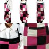 Handmade Aprons for Women Diamond Patterns Apron Kitchen Smock with Pocket