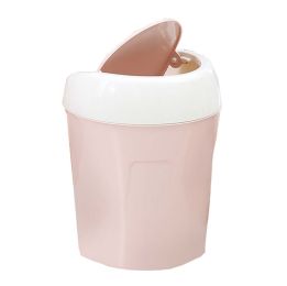 Creative Desktop Small Trash cans Mini Living Room Bedroom Waste Bins,Pink