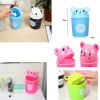 Cute Cartoon Mini Desktop Trash Can Table Debris Bucket/Storage Bucket,Blue