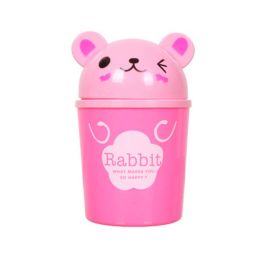 Cute Cartoon Mini Desktop Trash Can/Table Debris Bucket/Storage Bucket,Pink