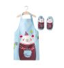 Lovely Autumn And Winter Waterproof Cotton Children Aprons,Blue Bear