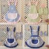 Cute Beautiful Cotton Strap Girls Home Apron And Oversleeves,Blue Pocket