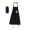 Apron  with one pocket Long Section Apron and Oversleeves,Navy Blue