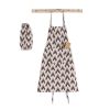 Apron  with one pocket Long Section Apron and Oversleeves,Diamond Square