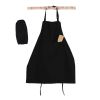 Apron  with one pocket Long Section Apron and Oversleeves,Black