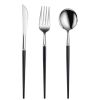 Creative Stainless Steel Three-piece Tableware,Black and silver