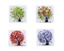 Set of 4 Self-Adhesive Trees Plastic Hooks Square Shape Hangers