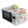 Elegant Flowers Design Microwave Oven Protective Cover Dust-proof Cover, A