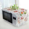 Elegant Flowers Design Microwave Oven Protective Cover Dust-proof Cover, A
