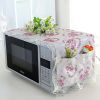 Elegant Flowers Design Microwave Oven Protective Cover Dust-proof Cover, C