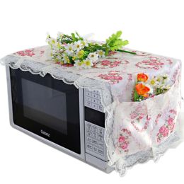 Elegant Flowers Design Microwave Oven Protective Cover Dust-proof Cover, G
