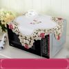 European Style Embroidered Microwave Oven Cover Microwave Protector, C