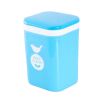 Creative Wastebasket With Cover Cute Mini Trash Bin For Home/Office-Blue