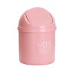 Creative Table Trash Can Mini Shake Cover Living Room/Bedroom Wastebasket-Pink