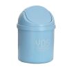 Creative Table Trash Can Mini Shake Cover Living Room/Bedroom Wastebasket-Blue