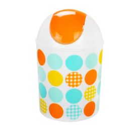 Mini Shake Cover Table Home/Office Trash Can Cute Spot Dumpster-Orange