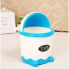 Cute Cartoon Table Trash Bin Flip Small Size Wastebasket For Home/Office-Blue