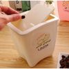 Creative Table Mini Trash Can Home Office Clutter Bucket Bin-Beige