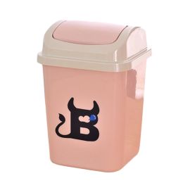 Creative Shaked-cover Trash Can Home Office Litter Bin-Pink