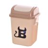 Creative Shaked-cover Trash Can Home Office Litter Bin-Beige