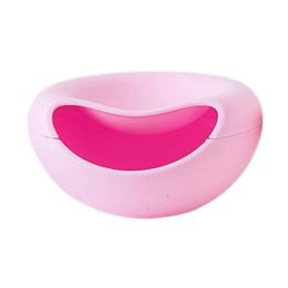 Creative Mini Hemispherical Table Cute Wastebasket Fruit Container Dual Function Design-Pink