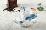 Goldfish Coffee Cup Set With Saucer Steel Spoon European Ceramic Teacup,Blue