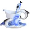 Coffee Cup Set Ceramic Coffee Cup China Tea Cup Creative Gift,Blue Dolphin