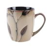 Original Mug Simple Hand-painted Branch Ceramic Coffee Mug Set With Spoon, Khaki