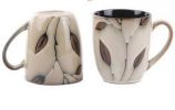 Original Mug Simple Hand-painted Branch Ceramic Coffee Mug Set With Spoon, Khaki