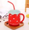 Funny Ceramic Mugs Pretty Tea Mugs Cool Coffee Cups Porcelain Mugs Strawberry