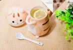 Cute Animal Pattern Cup Ceramics Coffee Mug 400ml For Friends Or Yourself, Cat